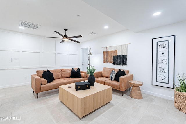 2942 N 81st Pl, Scottsdale, AZ 85251 - living room with ceiling fan