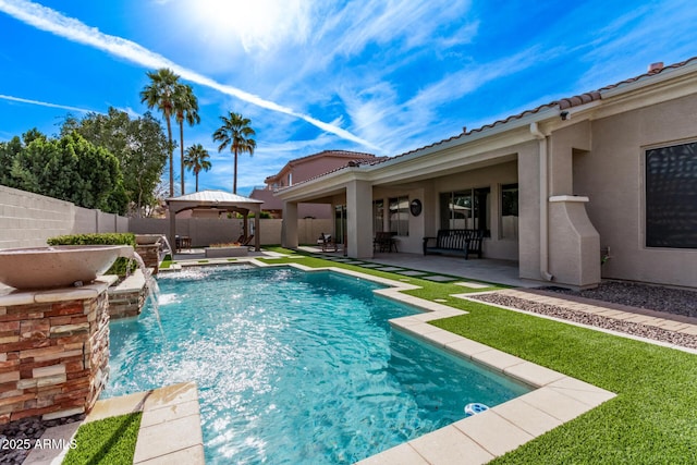4667 E Reins Rd, Gilbert, AZ 85297 - view of swimming pool with a patio and a fenced backyard