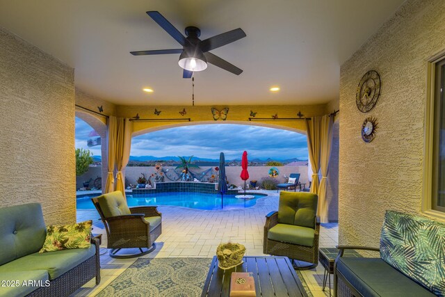 965 Calle Azul, Wickenburg, AZ 85390 - view of pool featuring a patio and a ceiling fan