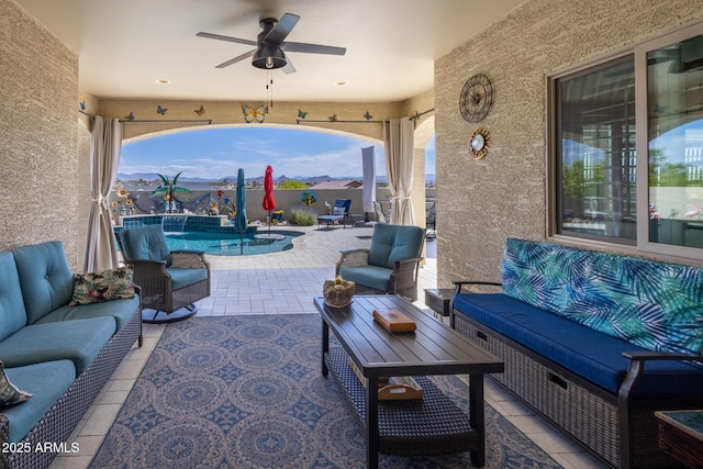 965 Calle Azul, Wickenburg, AZ 85390 - view of patio / terrace with an outdoor hangout area and ceiling fan