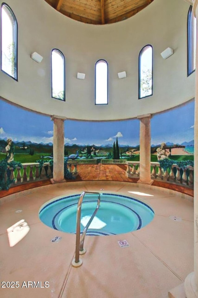 view of pool featuring an indoor in ground hot tub