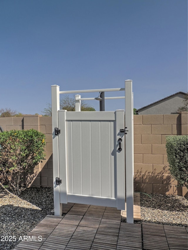 21696 E Arroyo Verde Dr, Queen Creek, AZ 85142 - view of gate featuring fence