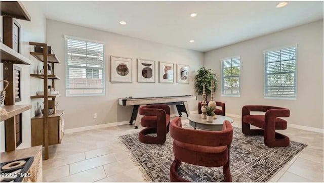 23081 E Saddle Way, Queen Creek, AZ 85142 - sitting room with light tile patterned floors, recessed lighting, and baseboards