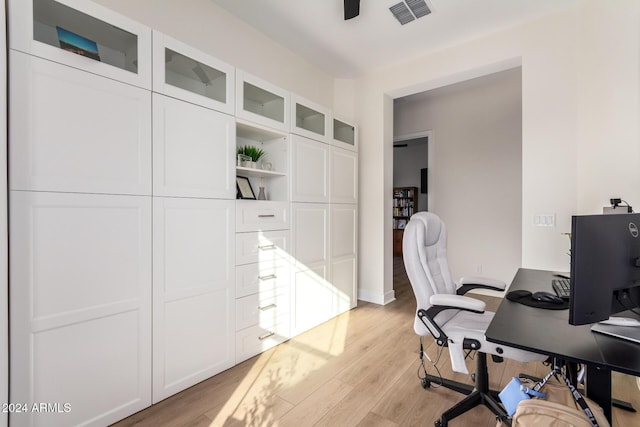 office featuring light wood-type flooring