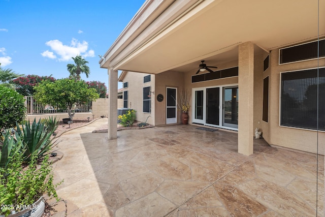 11553 W Cottontail Ct, Surprise, AZ 85378 - view of patio / terrace with a ceiling fan and fence