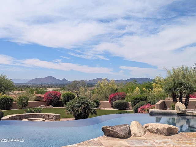 exterior space with a mountain view