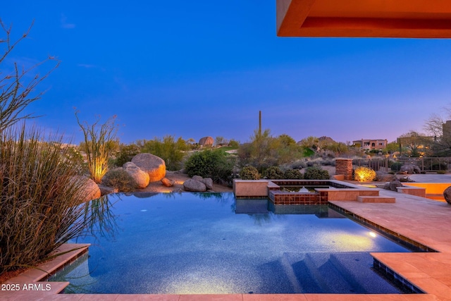 10267 E Cinder Cone Trl, Scottsdale, AZ 85262 - view of pool with a patio and a pool with connected hot tub