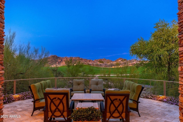 10267 E Cinder Cone Trl, Scottsdale, AZ 85262 - view of patio with a mountain view and outdoor lounge area