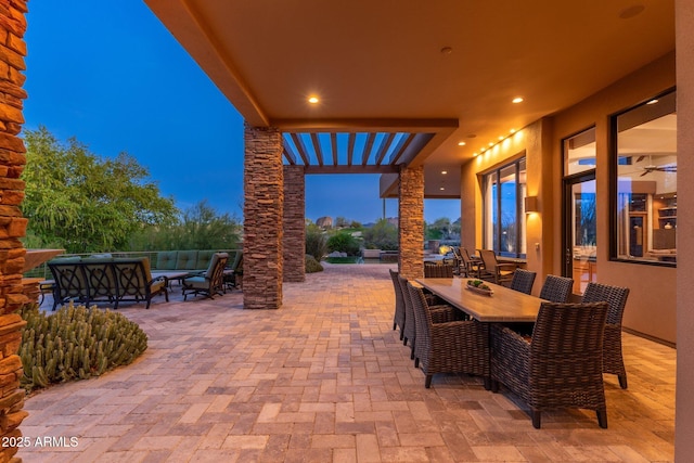 10267 E Cinder Cone Trl, Scottsdale, AZ 85262 - view of patio with an outdoor living space and outdoor dining space