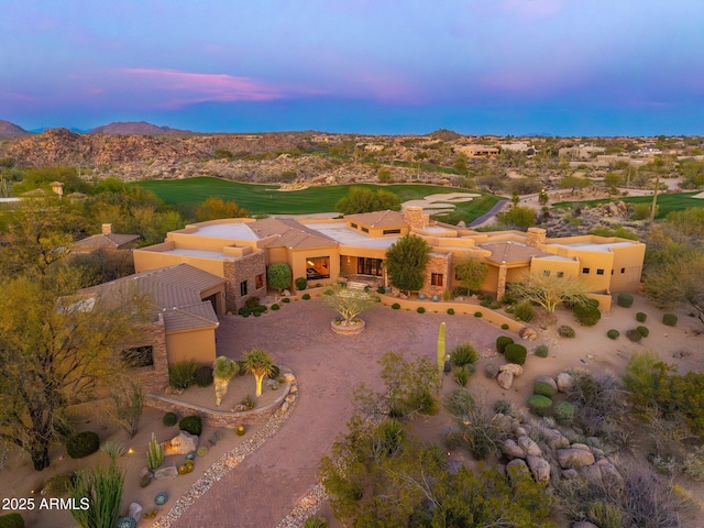 10267 E Cinder Cone Trl, Scottsdale, AZ 85262 - aerial overview of property's location featuring a mountain backdrop and a golf course