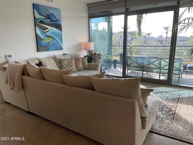 tiled living room with visible vents