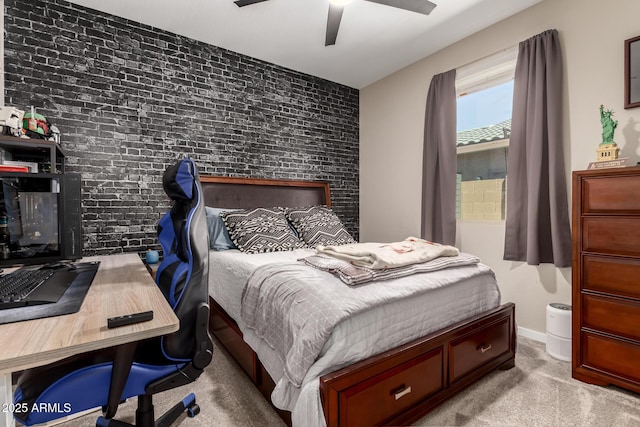 2229 N 139th Dr, Goodyear, AZ 85395 - carpeted bedroom with baseboards and ceiling fan