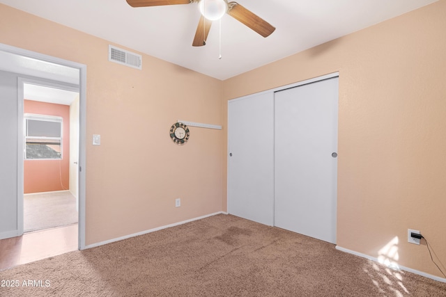 1604 W Kerry Ln, Phoenix, AZ 85027 - unfurnished bedroom featuring a closet, visible vents, ceiling fan, and carpet