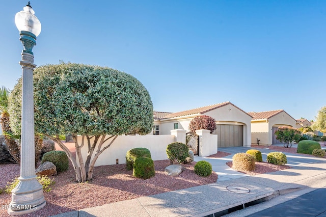 view of front of property featuring a garage