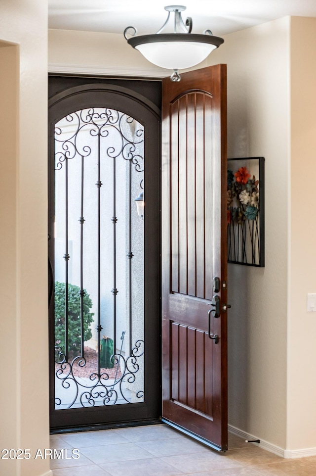 view of tiled foyer