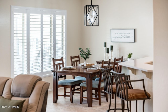 view of tiled dining area