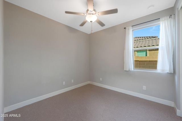 spare room featuring ceiling fan