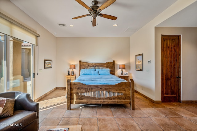 bedroom with ceiling fan