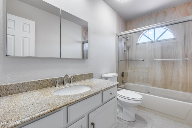 11217 E Laurel Ln, Scottsdale, AZ 85259 - full bathroom with vanity, shower / bath combination with glass door, and tile patterned floors