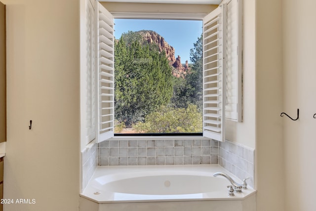 bathroom featuring a tub