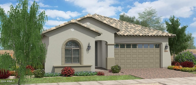 view of front of property featuring a garage