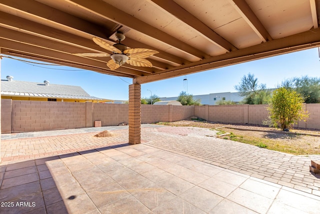 view of patio / terrace with ceiling fan