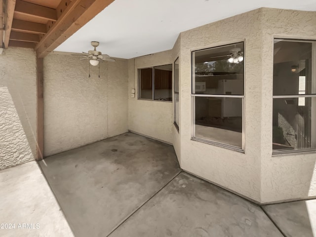 view of patio with ceiling fan