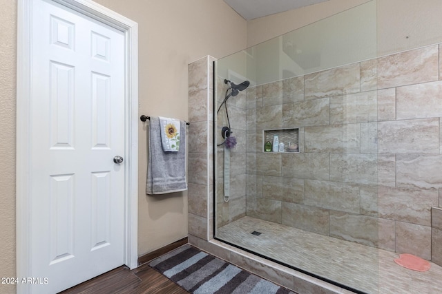 1147 N Marvin St, Gilbert, AZ 85233 - bathroom featuring wood finished floors and walk in shower