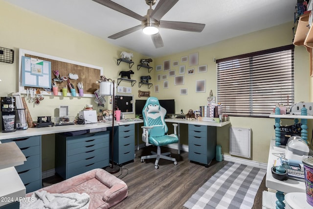 1147 N Marvin St, Gilbert, AZ 85233 - office featuring wood finished floors and a ceiling fan