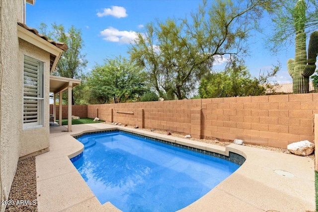 9056 E Maple Dr, Scottsdale, AZ 85255 - view of swimming pool with a fenced backyard, a fenced in pool, and a patio