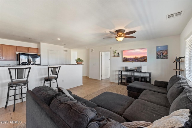 1350 S Greenfield Rd Unit 2133, Mesa, AZ 85206 - living area with ceiling fan and recessed lighting