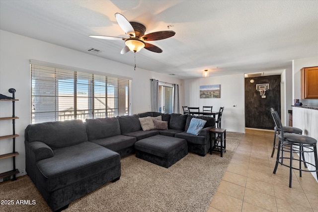 1350 S Greenfield Rd Unit 2133, Mesa, AZ 85206 - living room featuring a ceiling fan and light tile patterned floors