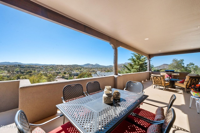 2259 Whitetail Ln, Prescott, AZ 86301 - view of patio with outdoor dining area and a mountain view