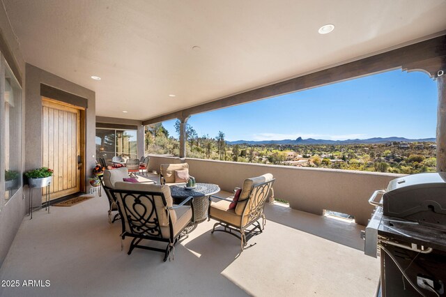 2259 Whitetail Ln, Prescott, AZ 86301 - view of patio with area for grilling and a mountain view