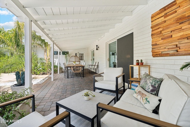 view of patio / terrace featuring an outdoor hangout area