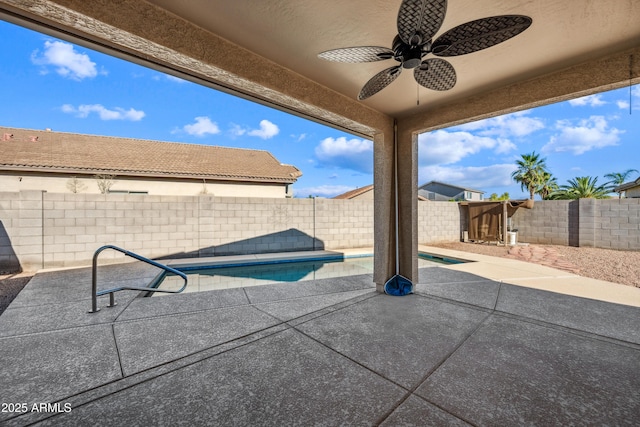 14625 W Redfield Rd, Surprise, AZ 85379 - view of pool with a patio, ceiling fan, and a fenced backyard