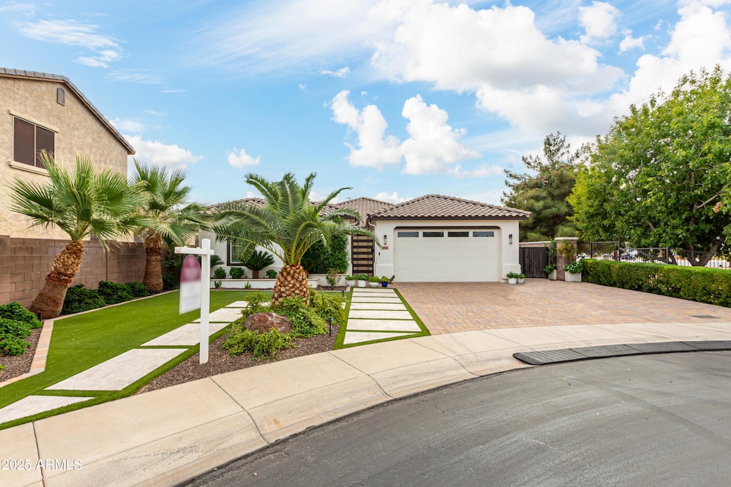 view of front of house with a garage