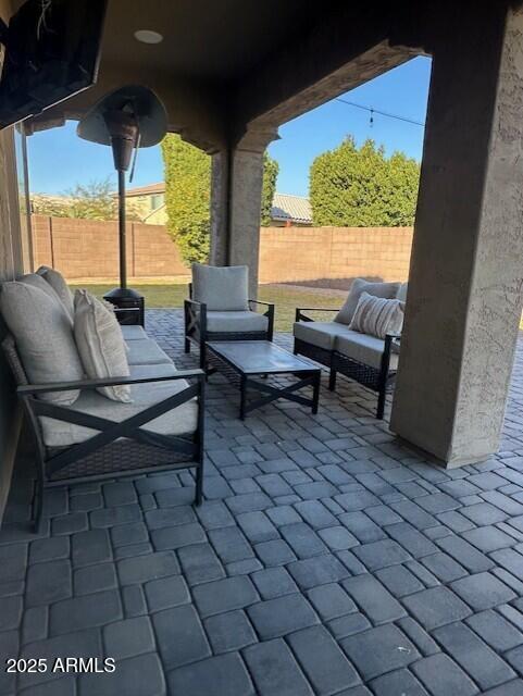 view of patio / terrace with an outdoor living space