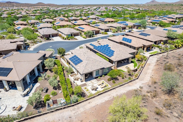 bird's eye view with a residential view and a mountain view