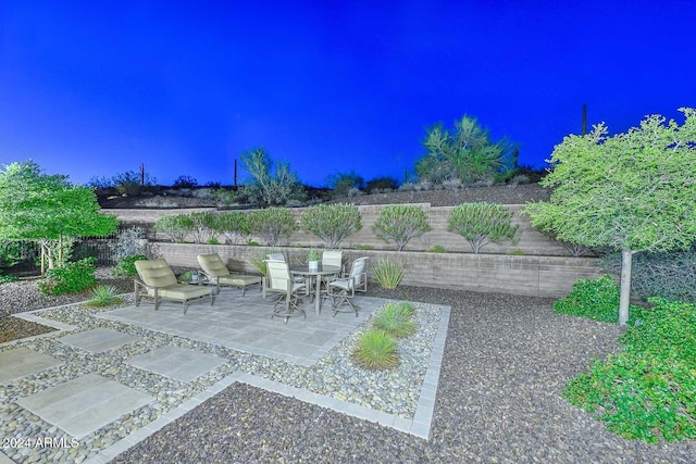view of patio featuring a fenced backyard