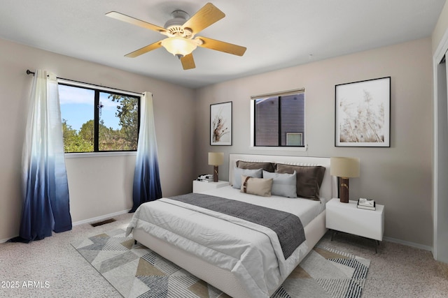 106 N Lariat Way, Payson, AZ 85541 - carpeted bedroom with baseboards, ceiling fan, and visible vents