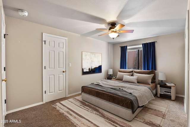 106 N Lariat Way, Payson, AZ 85541 - bedroom featuring baseboards, a ceiling fan, and light colored carpet