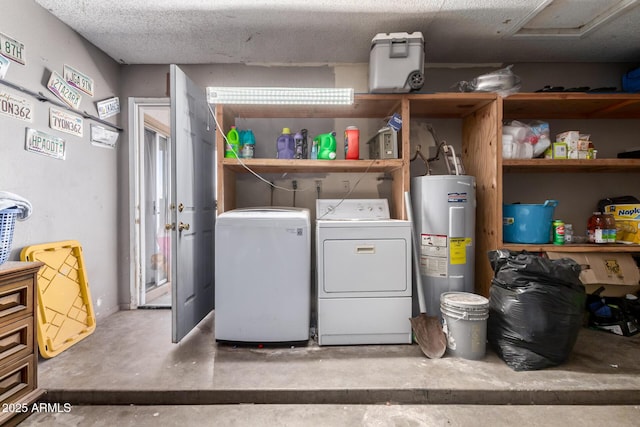 617 E Calle Adobe Ln, Goodyear, AZ 85338 - laundry area featuring electric water heater and washer and dryer