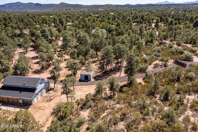 aerial view with a mountain view