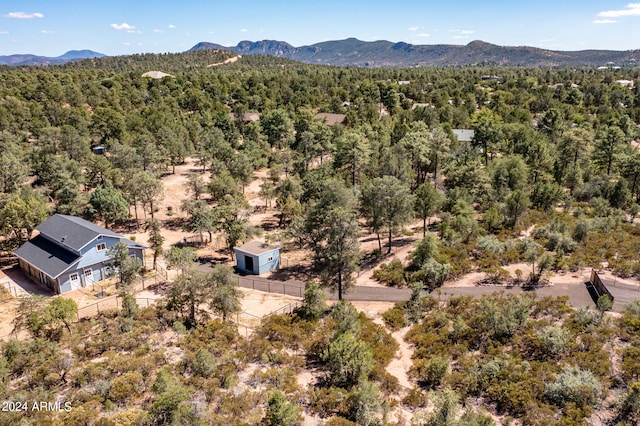 aerial view with a mountain view