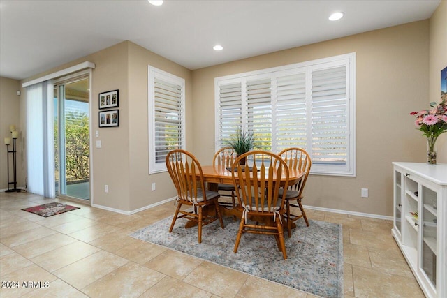 dining area featuring a healthy amount of sunlight