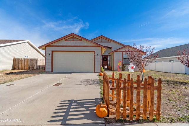 view of front of house with a garage