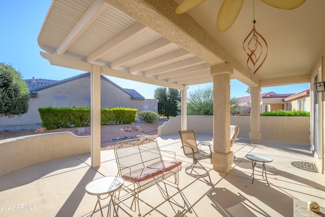 view of patio / terrace with ceiling fan