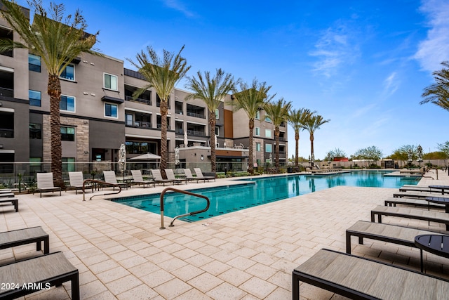 view of pool with a patio area