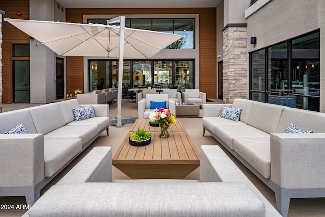 view of patio with an outdoor hangout area